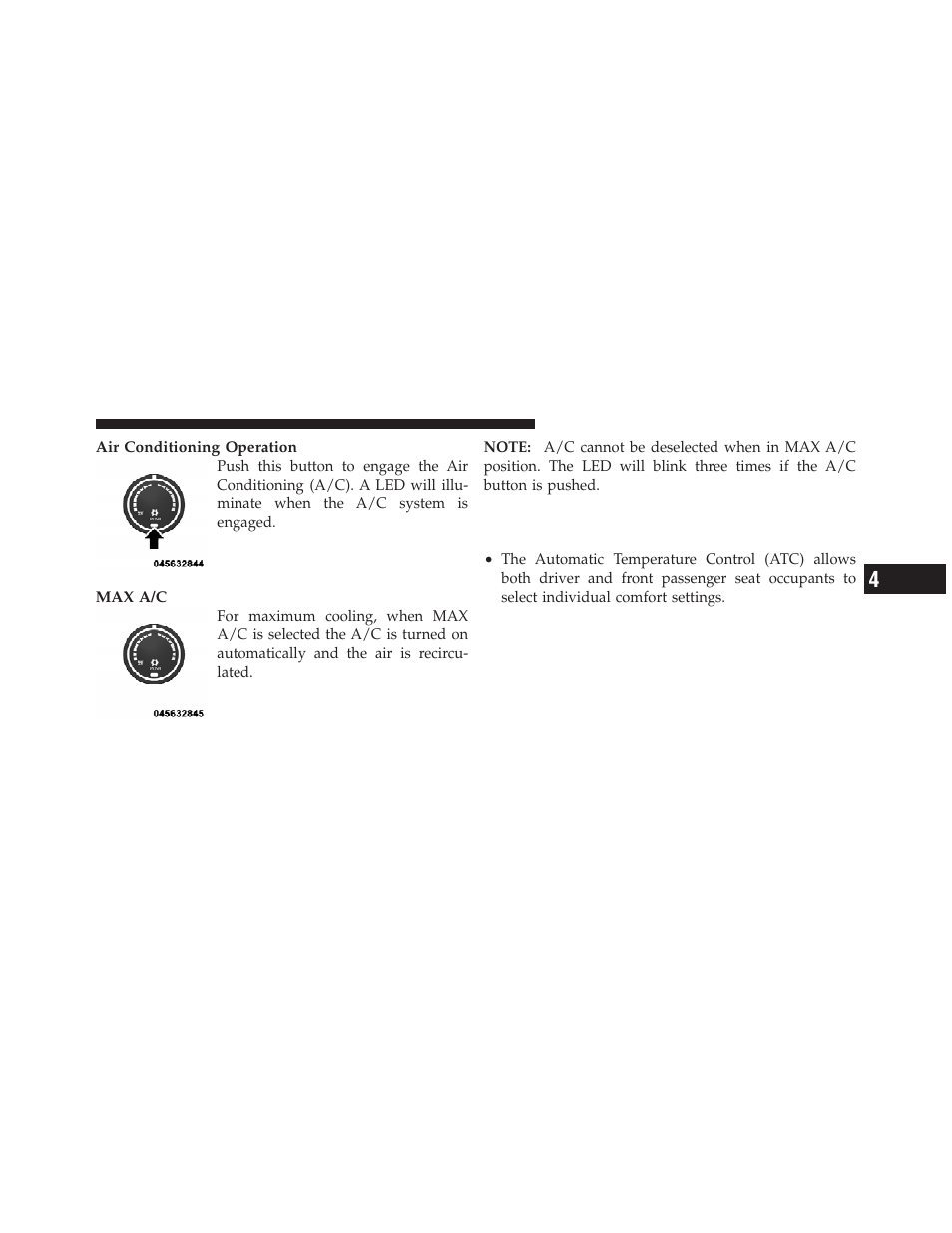 Automatic temperature control (atc) — if equipped, Automatic temperature control (atc) — if, Equipped | Dodge 2010 Ram Truck User Manual | Page 284 / 610