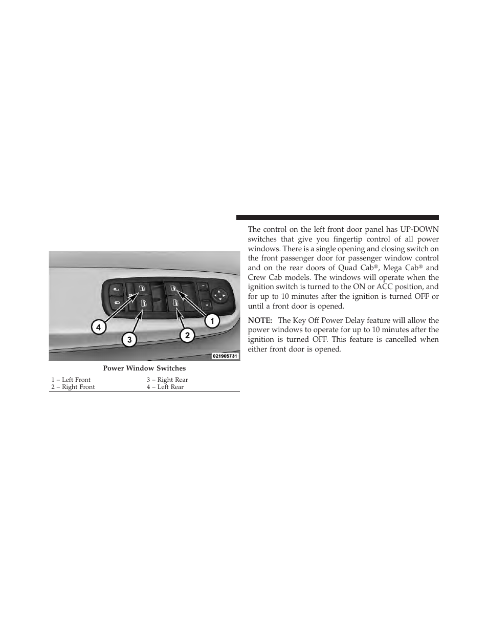 Windows, Power windows – if equipped | Dodge 2010 Ram Truck User Manual | Page 35 / 610