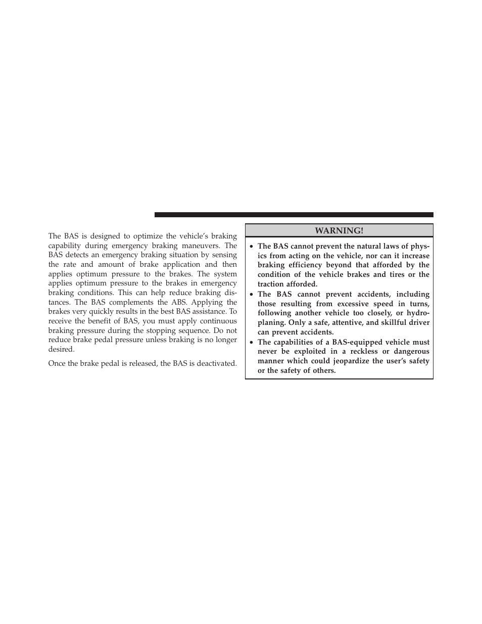 Brake assist system (bas) – if equipped | Dodge 2010 Ram Truck User Manual | Page 387 / 610