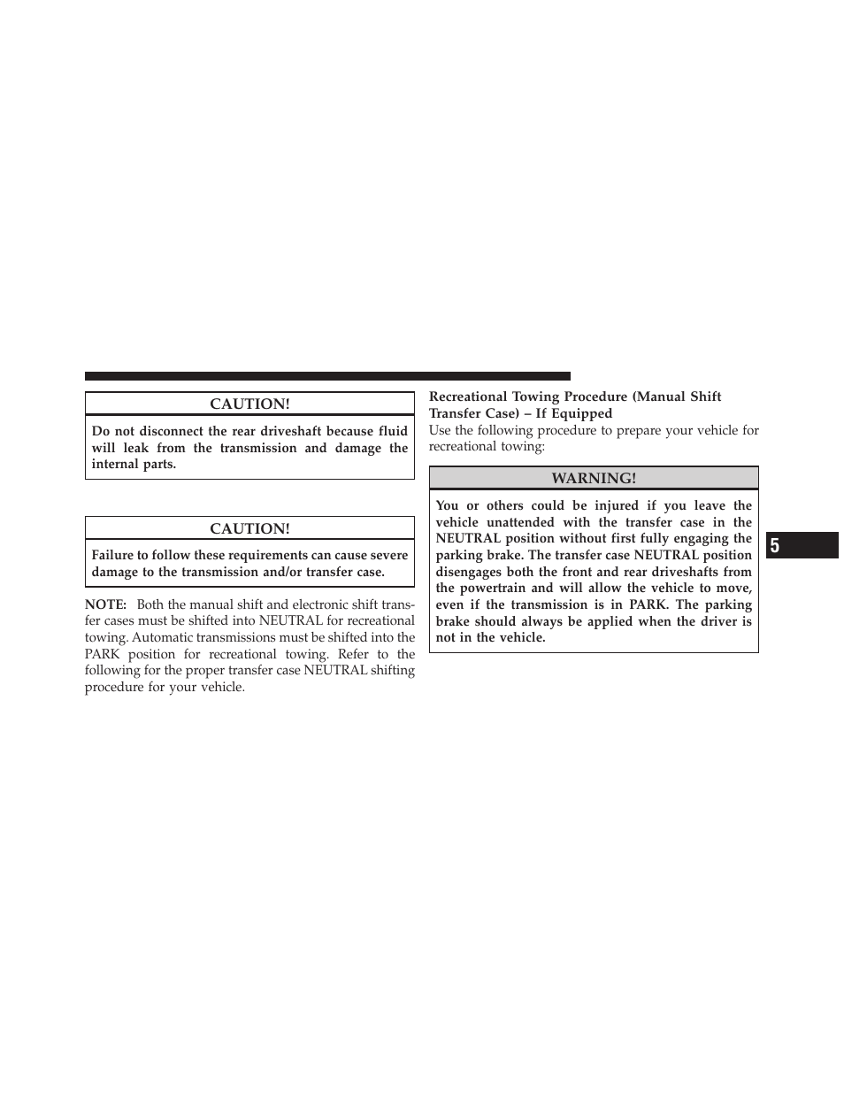 Recreational towing – four-wheel drive models, Recreational towing – four-wheel drive, Models | Dodge 2010 Ram Truck User Manual | Page 464 / 610