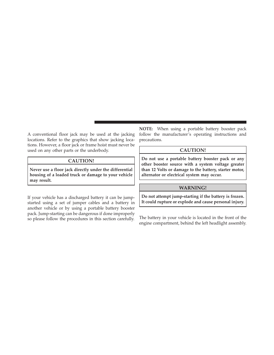 Hoisting, Jump-starting procedures, Preparations for jump-start | Dodge 2010 Ram Truck User Manual | Page 493 / 610