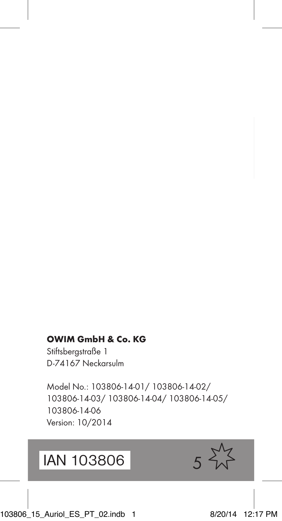 Auriol 103806-14-xx User Manual | 60 pages