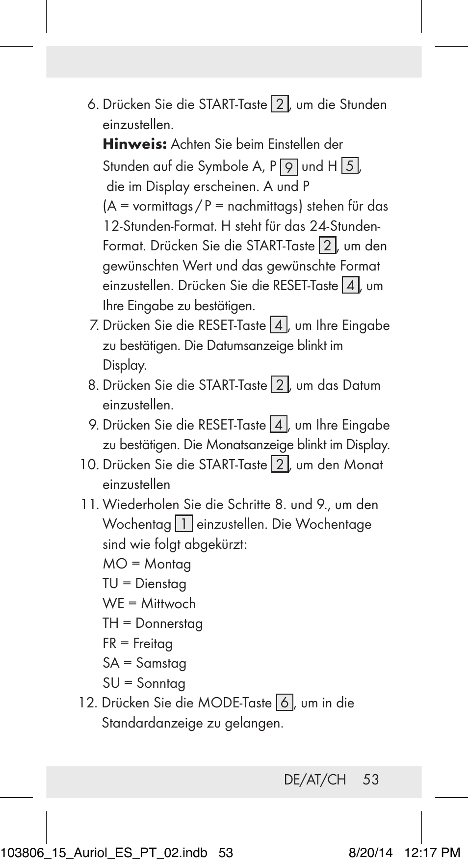 Auriol 103806-14-xx User Manual | Page 54 / 60