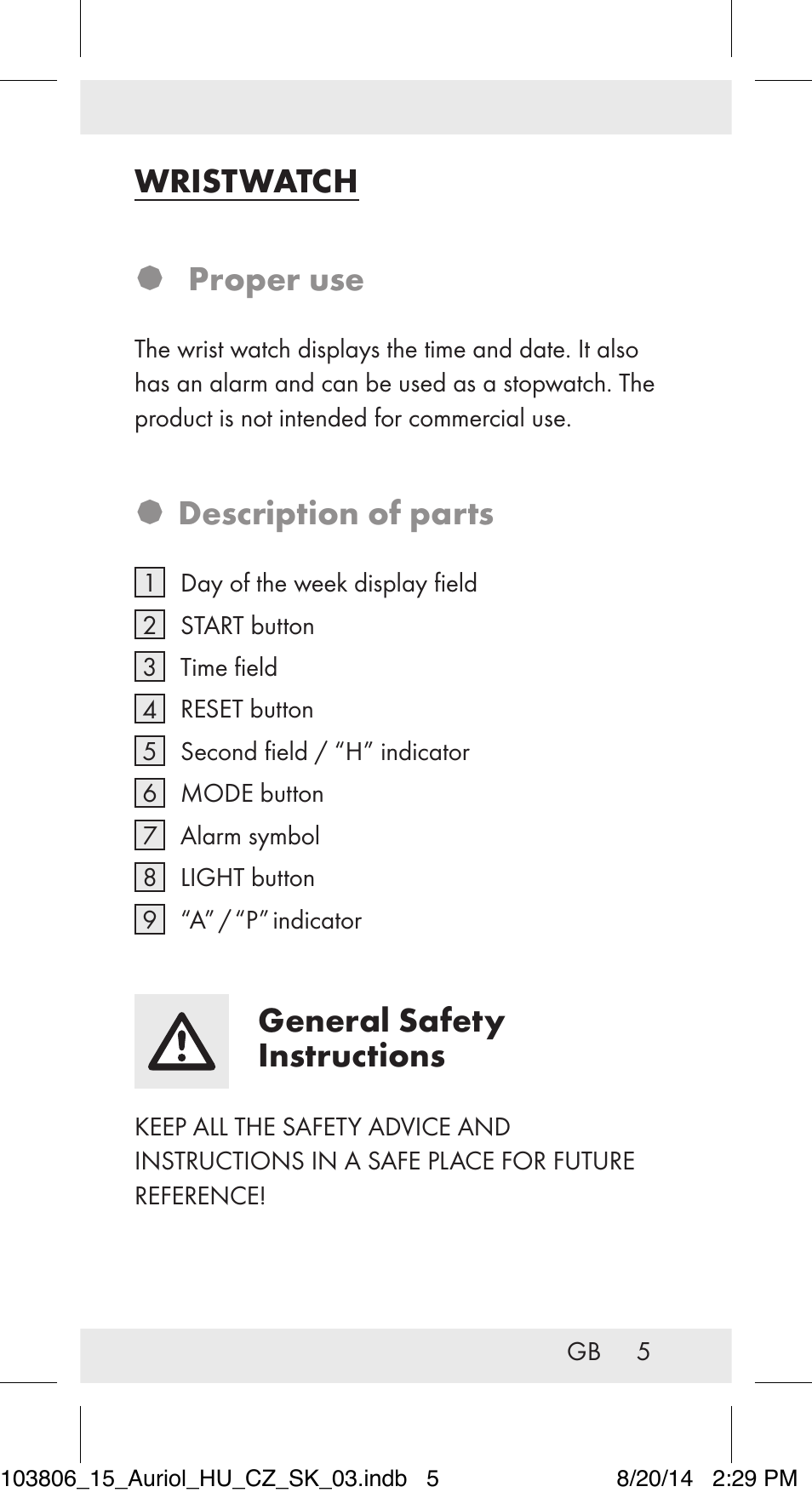 Auriol 103806-14-xx User Manual | Page 6 / 81