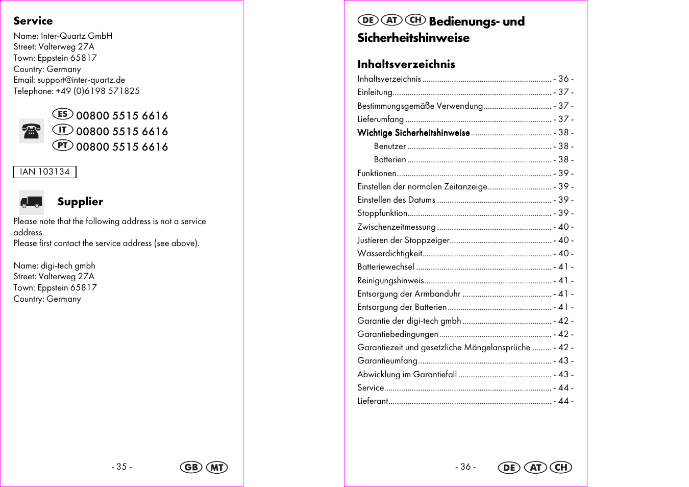 Auriol 2-LD3895 User Manual | Page 19 / 24