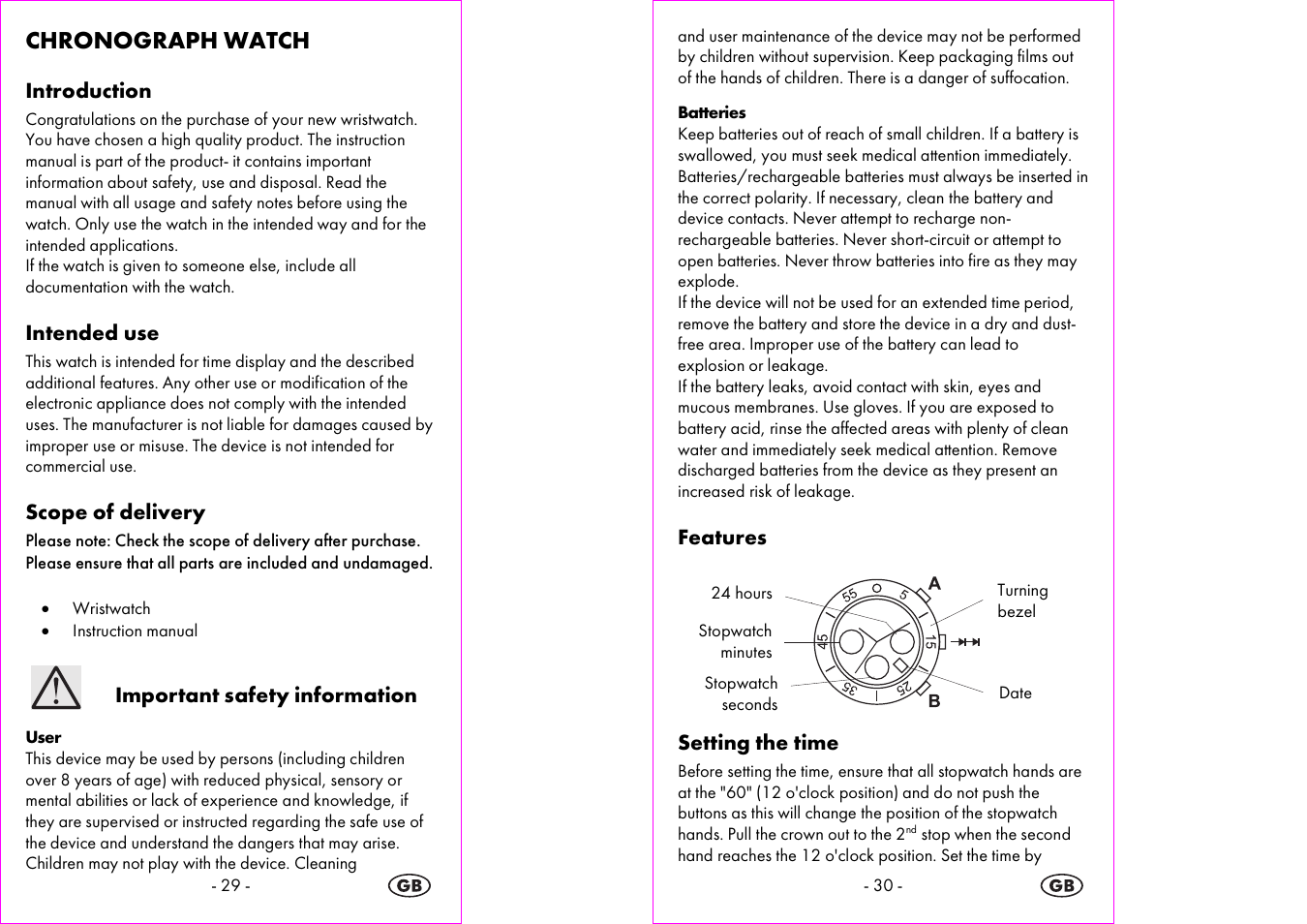 Chronograph watch | Auriol 2-LD3895 User Manual | Page 16 / 19