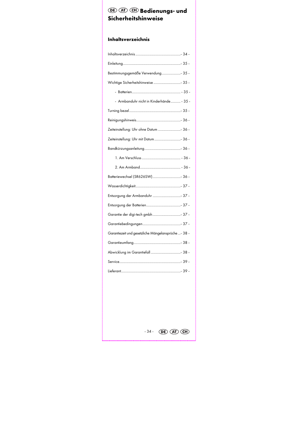 Bedienungs- und sicherheitshinweise | Auriol 2-LD3834-1-4 User Manual | Page 36 / 42