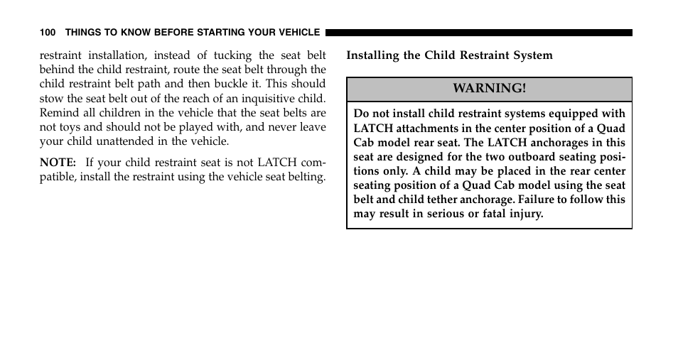 Dodge 2006  Ram Pickup 2500 User Manual | Page 100 / 536