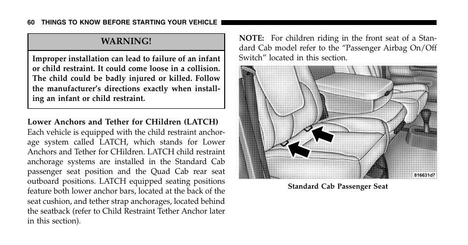 Dodge 2006  Ram Pickup 2500 User Manual | Page 60 / 536