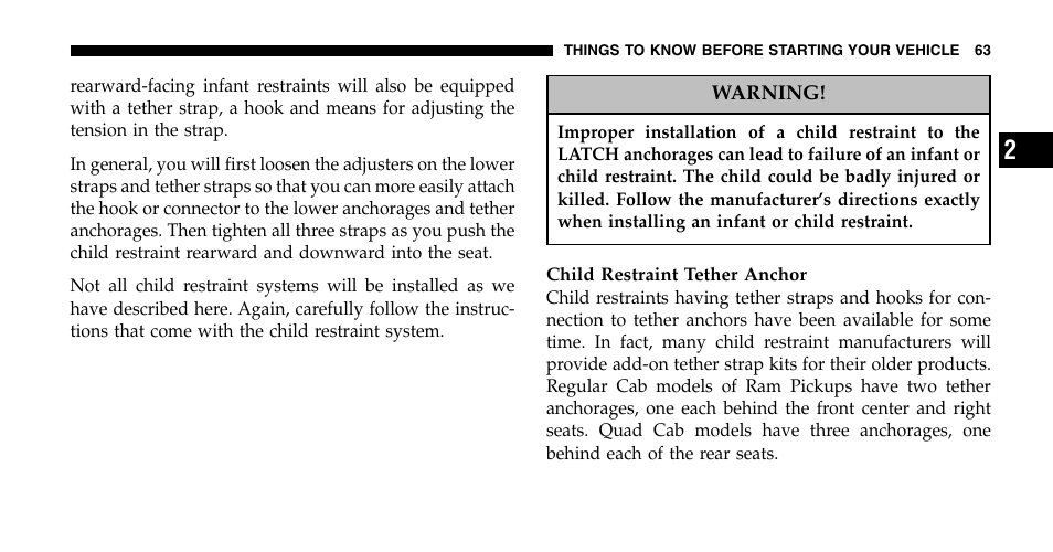 Dodge 2006  Ram Pickup 2500 User Manual | Page 63 / 536