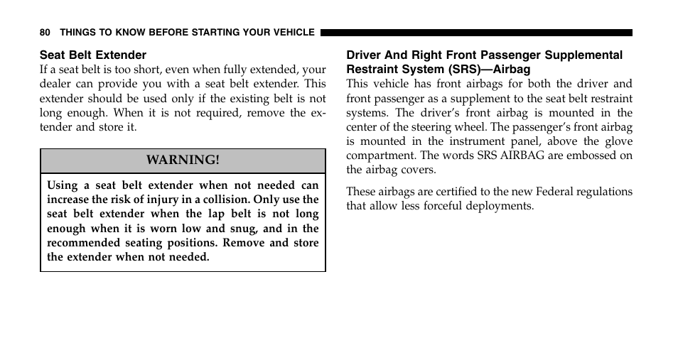 Dodge 2006  Ram Pickup 2500 User Manual | Page 80 / 536