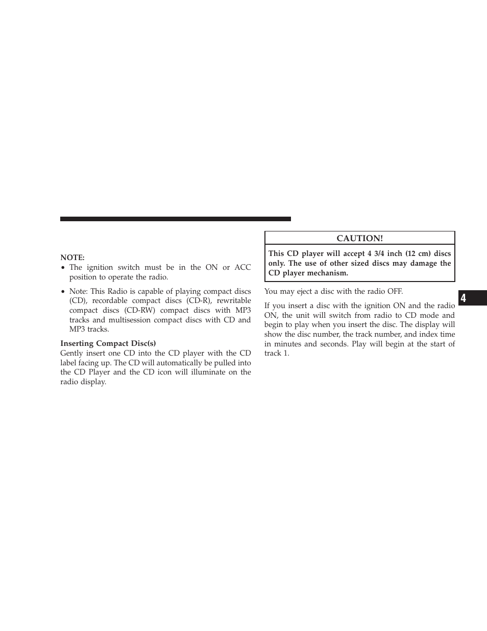 Operation instructions - (cd mode for cd, Audio play) | Dodge 2009 Ram Chassis Cab User Manual | Page 181 / 429