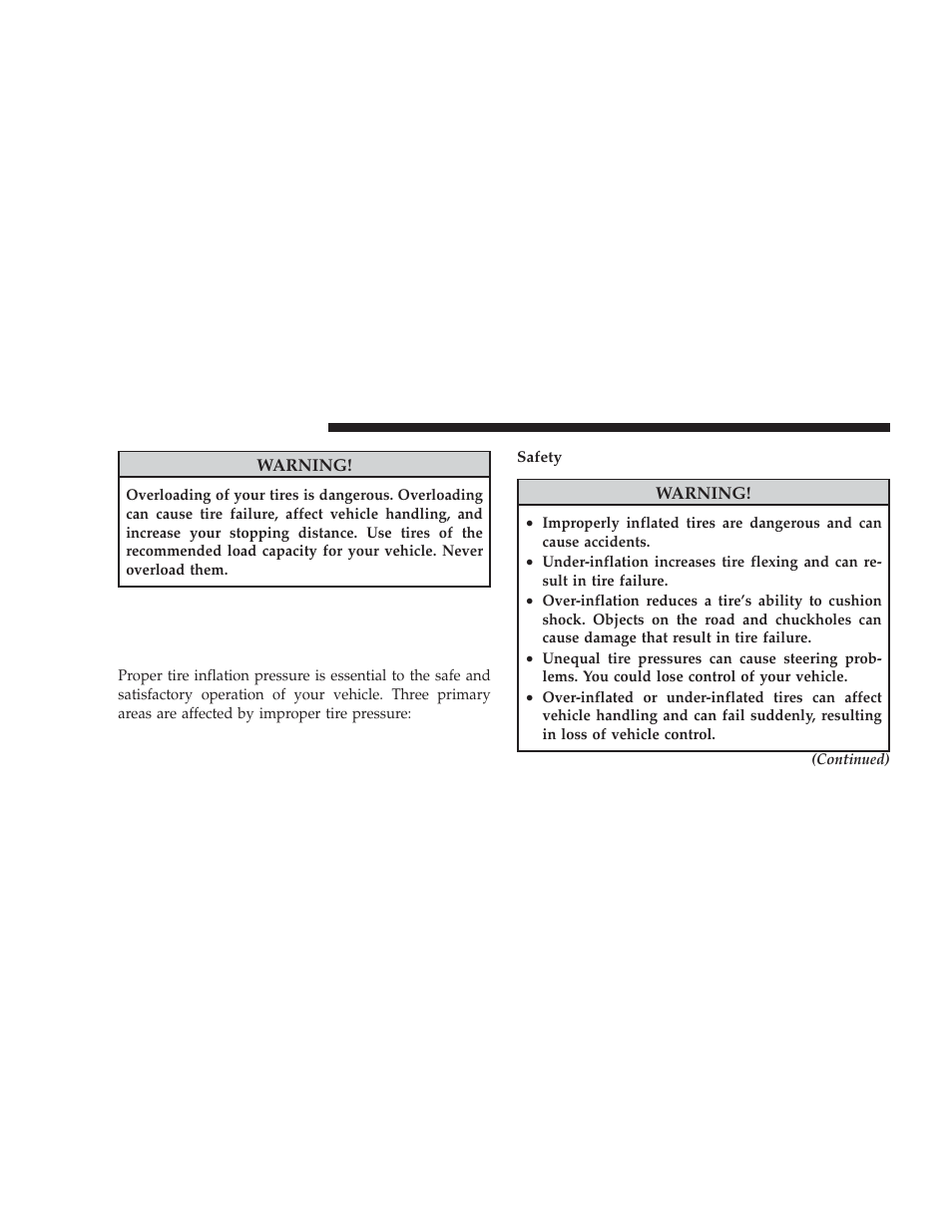 Tires - general information, Tire pressure, Tires — general information | Dodge 2009 Ram Chassis Cab User Manual | Page 268 / 429