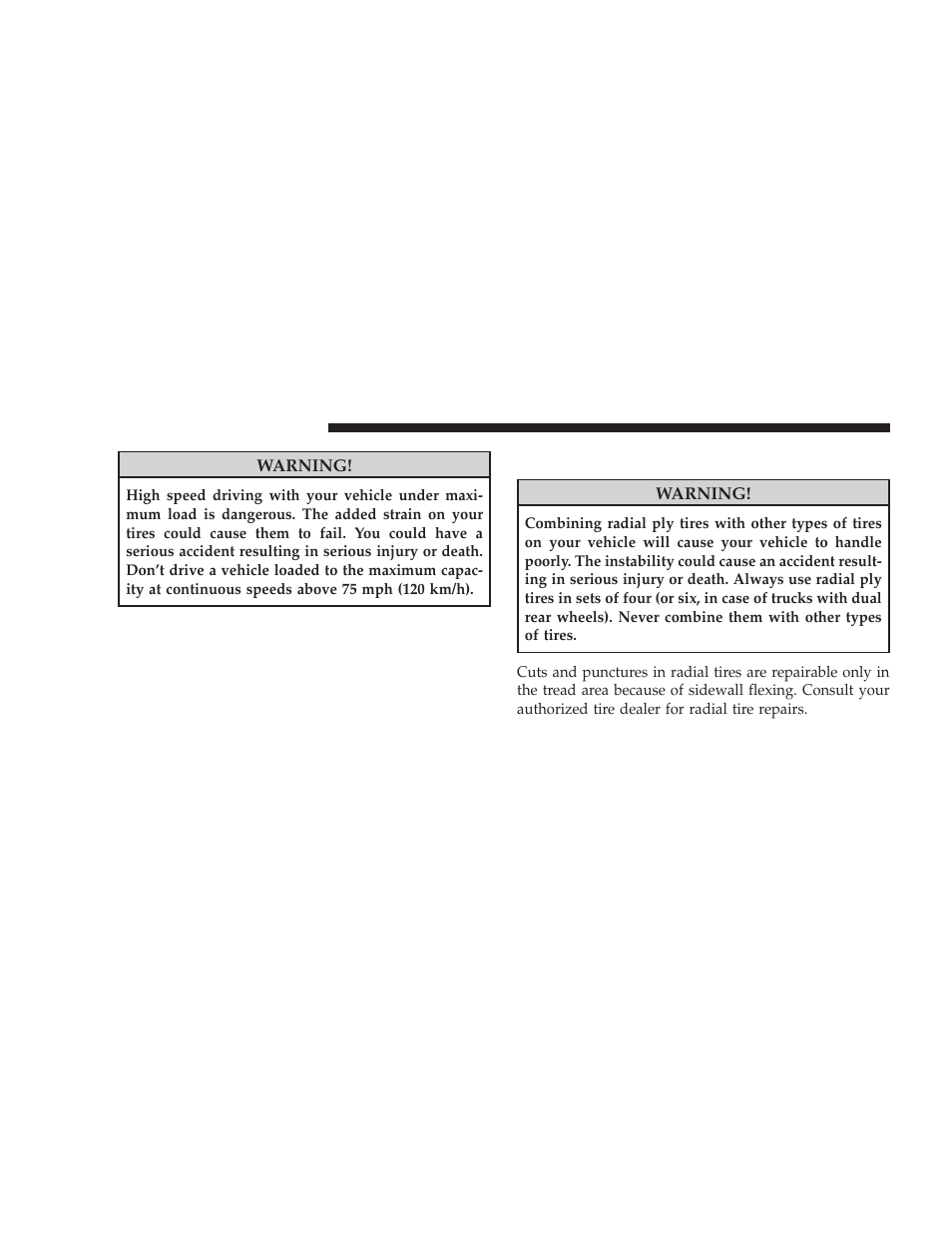 Radial ply tires | Dodge 2009 Ram Chassis Cab User Manual | Page 274 / 429