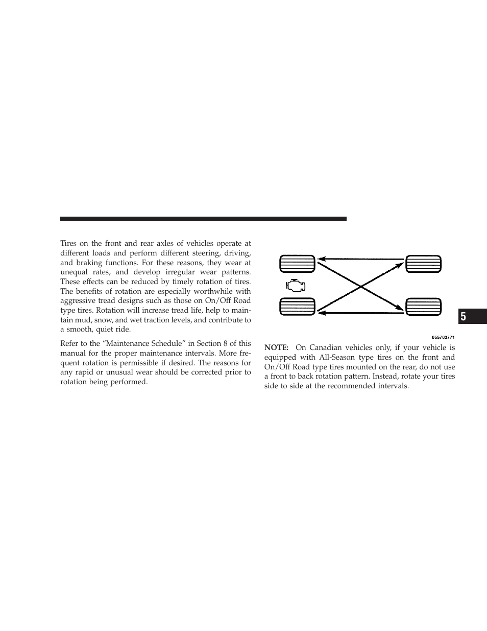Tire rotation recommendations | Dodge 2009 Ram Chassis Cab User Manual | Page 281 / 429