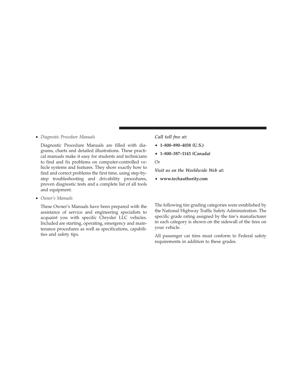 Department of transportation uniform tire, Quality grades | Dodge 2009 Ram Chassis Cab User Manual | Page 408 / 429