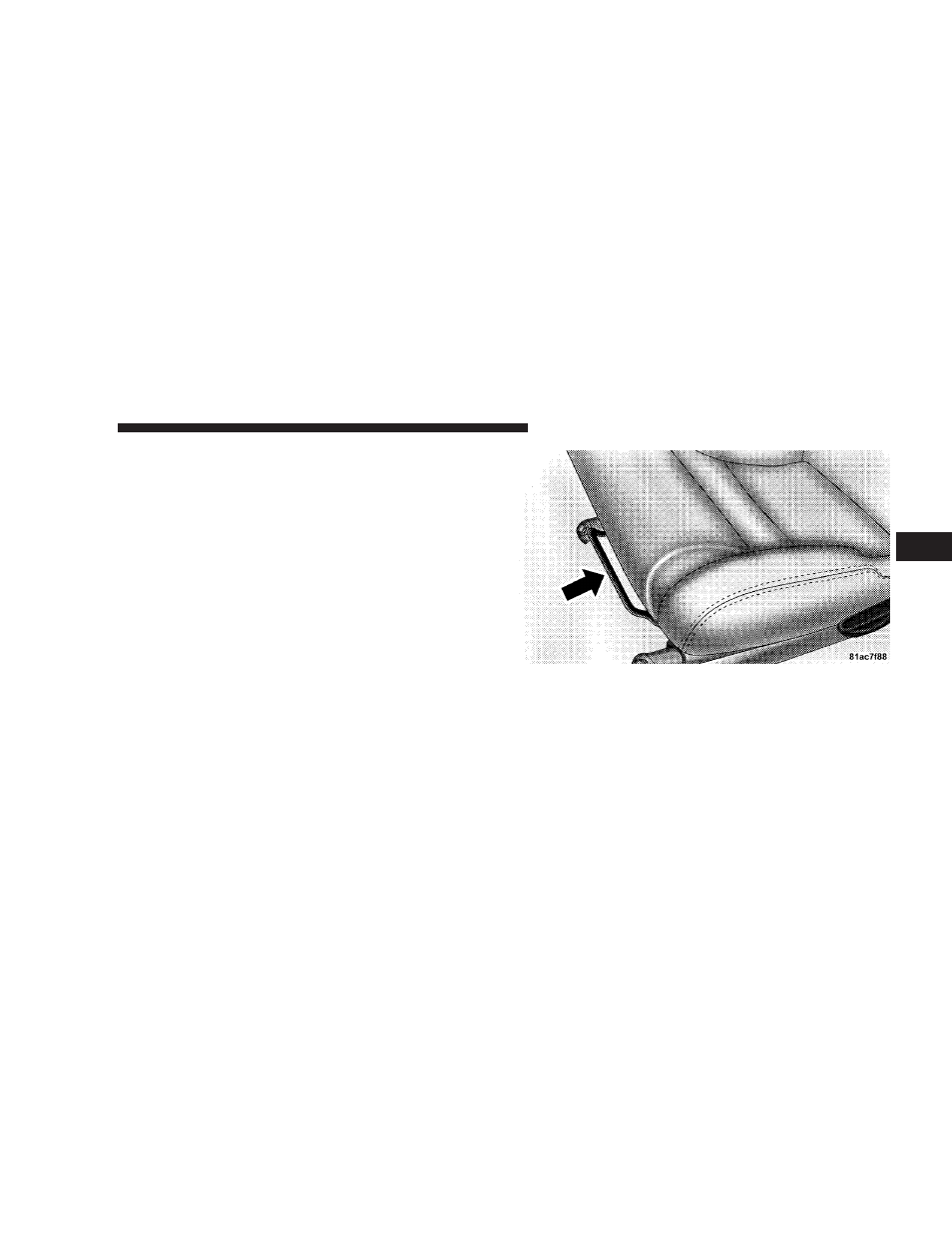 Seats, Manual seat adjustments | Dodge 2008 Viper User Manual | Page 78 / 303