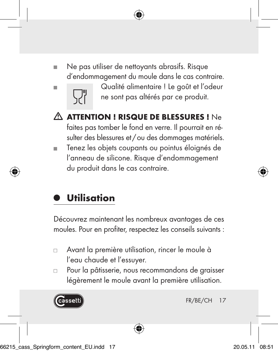 Utilisation | Cassetti Silicone Springform Cake Tin User Manual | Page 15 / 75
