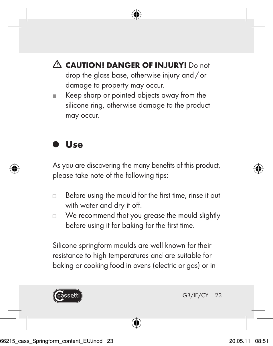 Cassetti Silicone Springform Cake Tin User Manual | Page 21 / 75