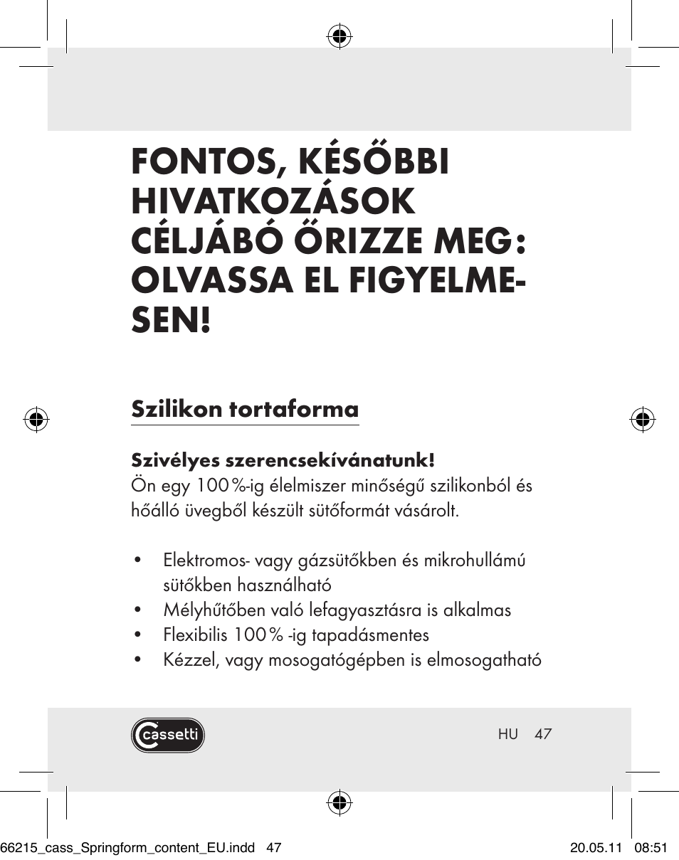 Cassetti Silicone Springform Cake Tin User Manual | Page 45 / 75