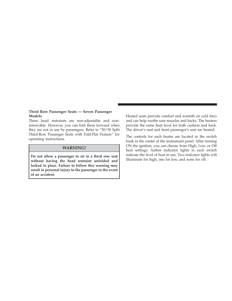 Heated seats - if equipped | Dodge 2009 Journey User Manual | Page 134 / 523