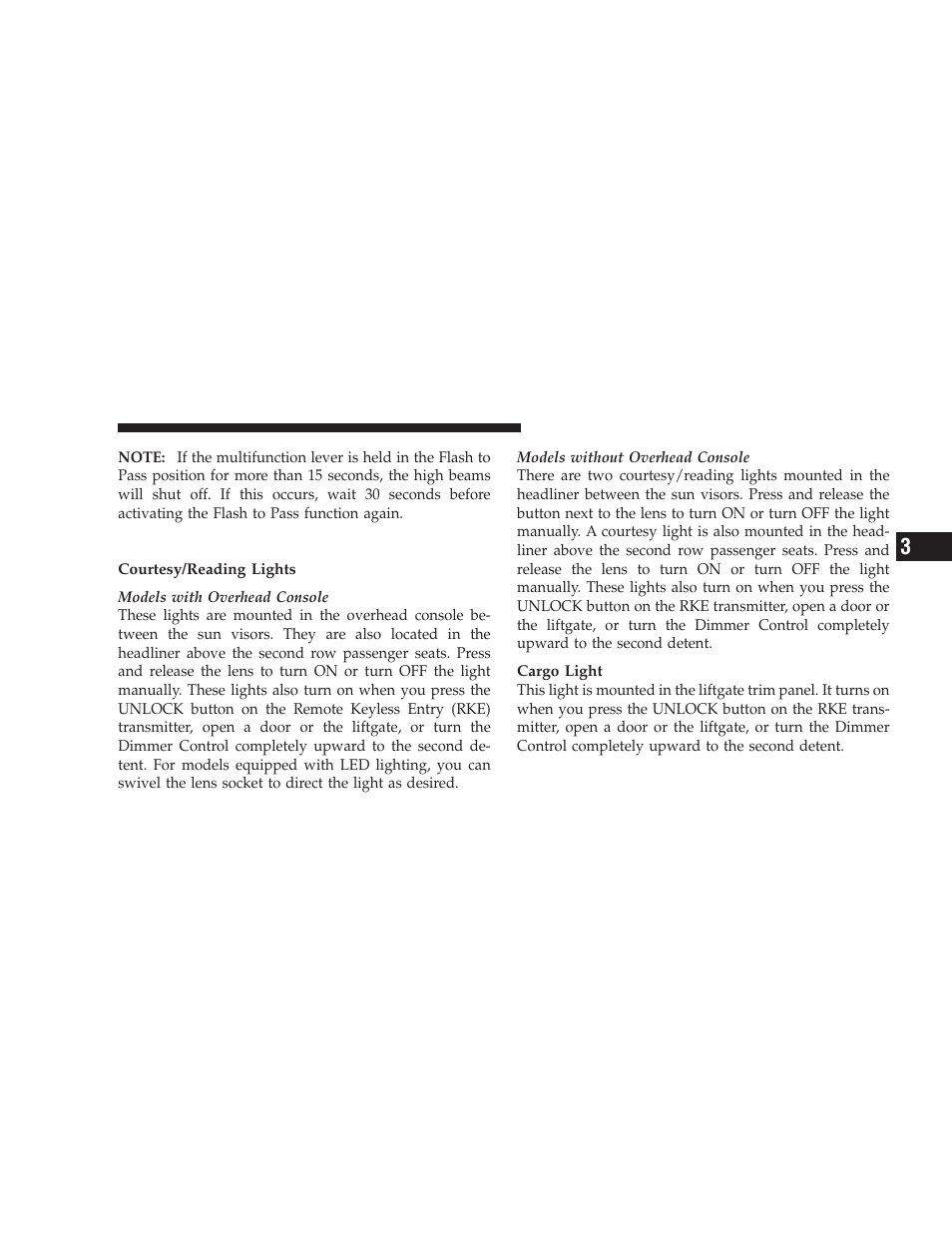 Interior lights | Dodge 2009 Journey User Manual | Page 153 / 523
