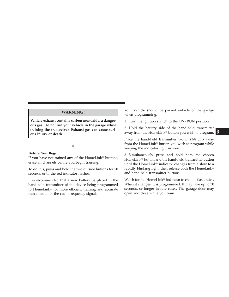 Programming homelink | Dodge 2009 Journey User Manual | Page 167 / 523