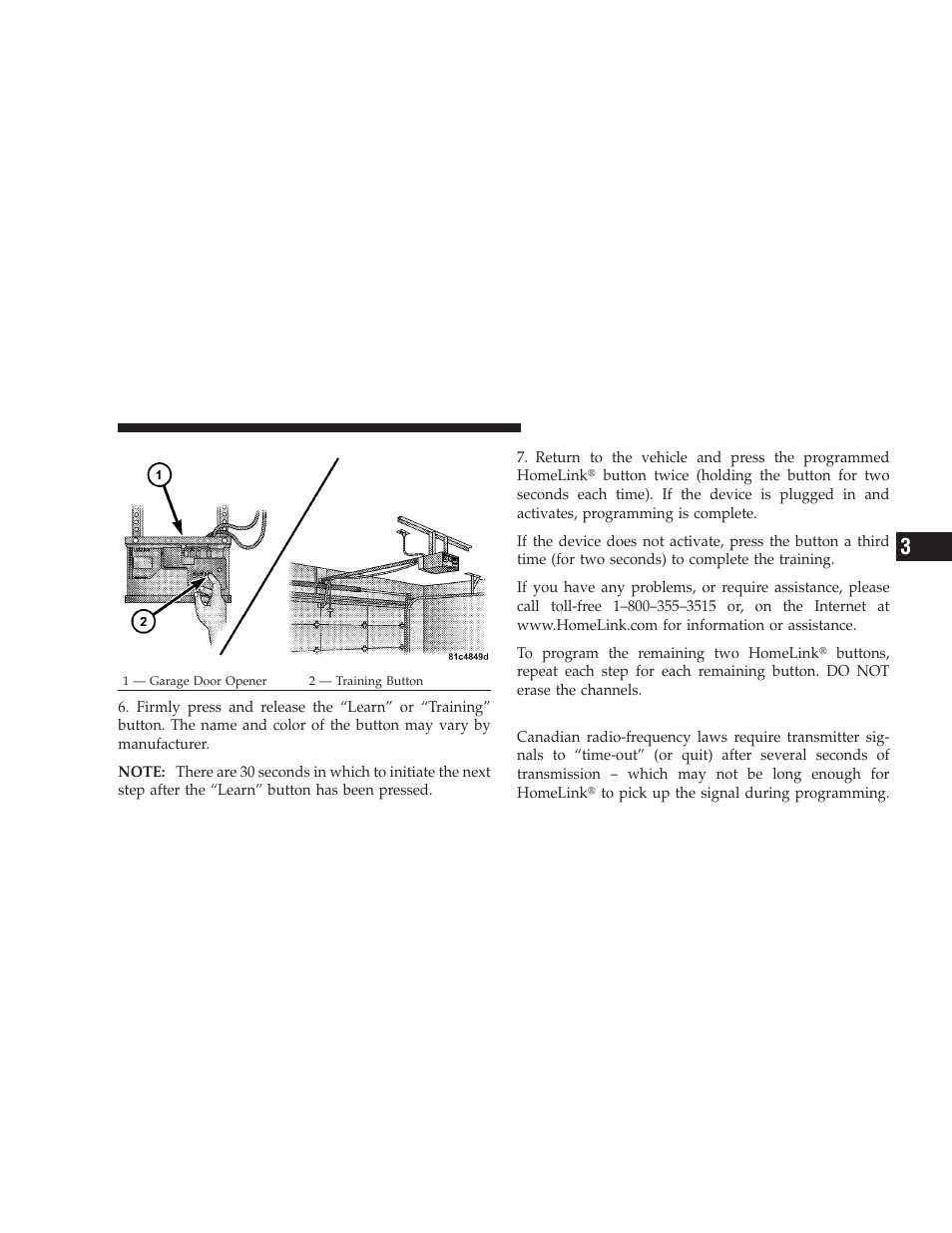 Gate operator/canadian programming | Dodge 2009 Journey User Manual | Page 169 / 523