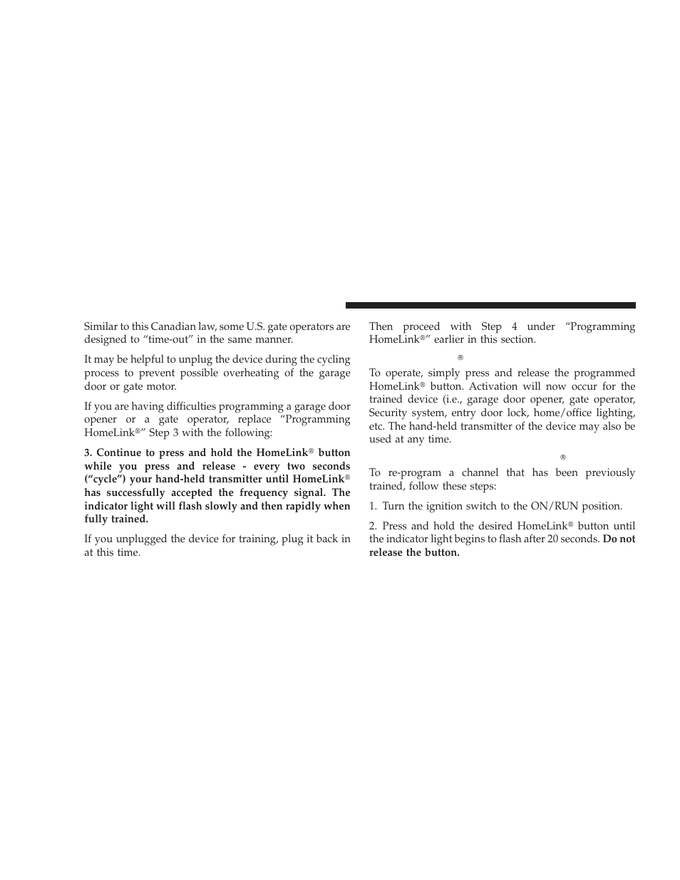 Using homelink, Reprogramming a single homelink button | Dodge 2009 Journey User Manual | Page 170 / 523