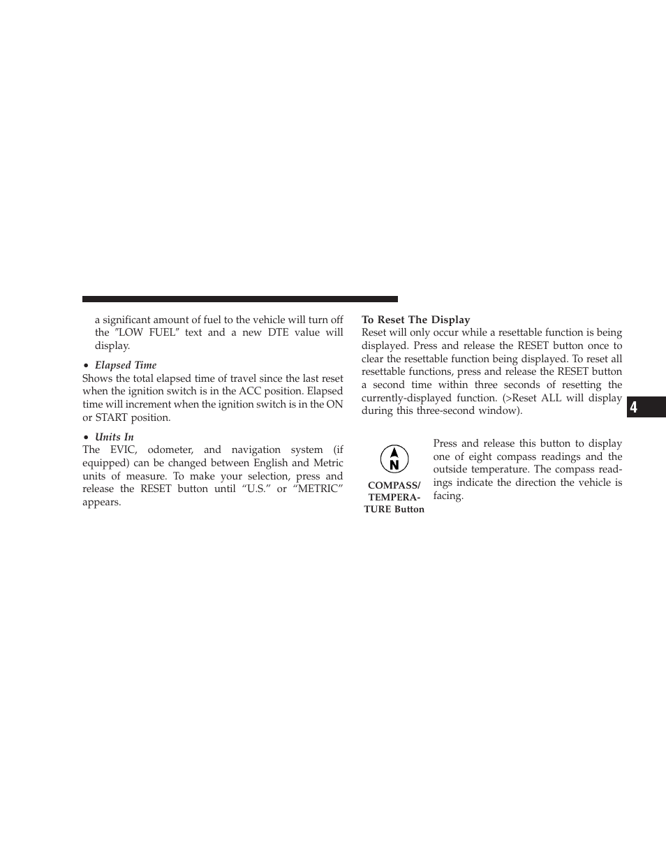 Compass display | Dodge 2009 Journey User Manual | Page 229 / 523