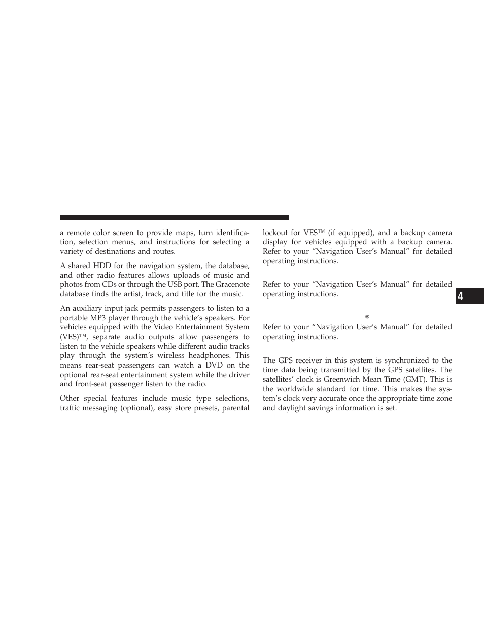 Operating instructions - satellite radio, Clock setting procedure | Dodge 2009 Journey User Manual | Page 269 / 523