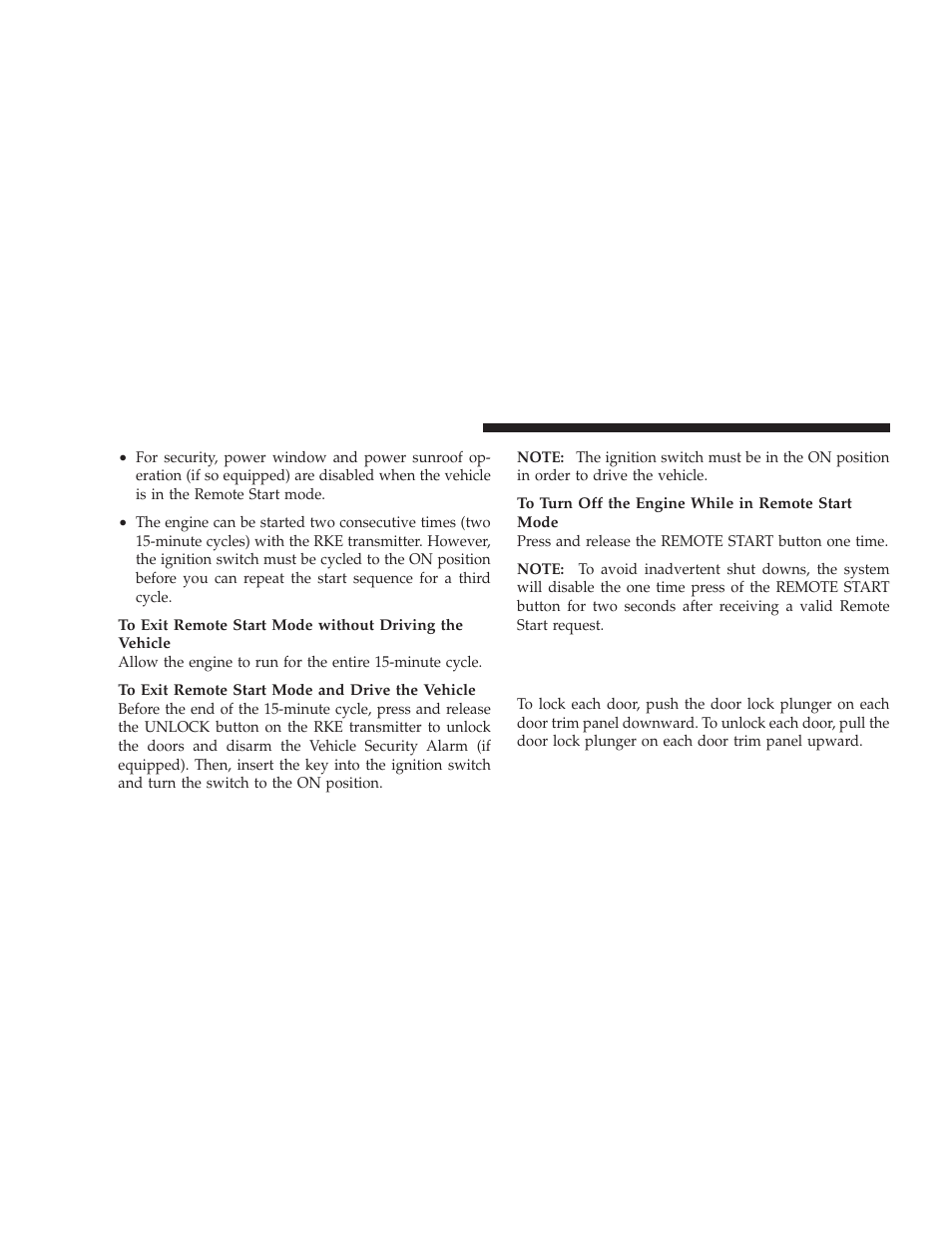 Door locks, Manual door locks | Dodge 2009 Journey User Manual | Page 30 / 523