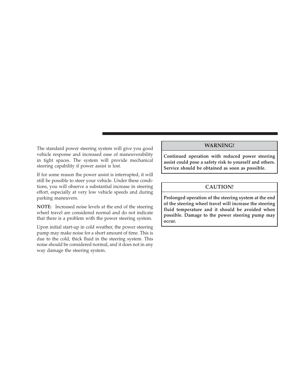 Power steering | Dodge 2009 Journey User Manual | Page 338 / 523