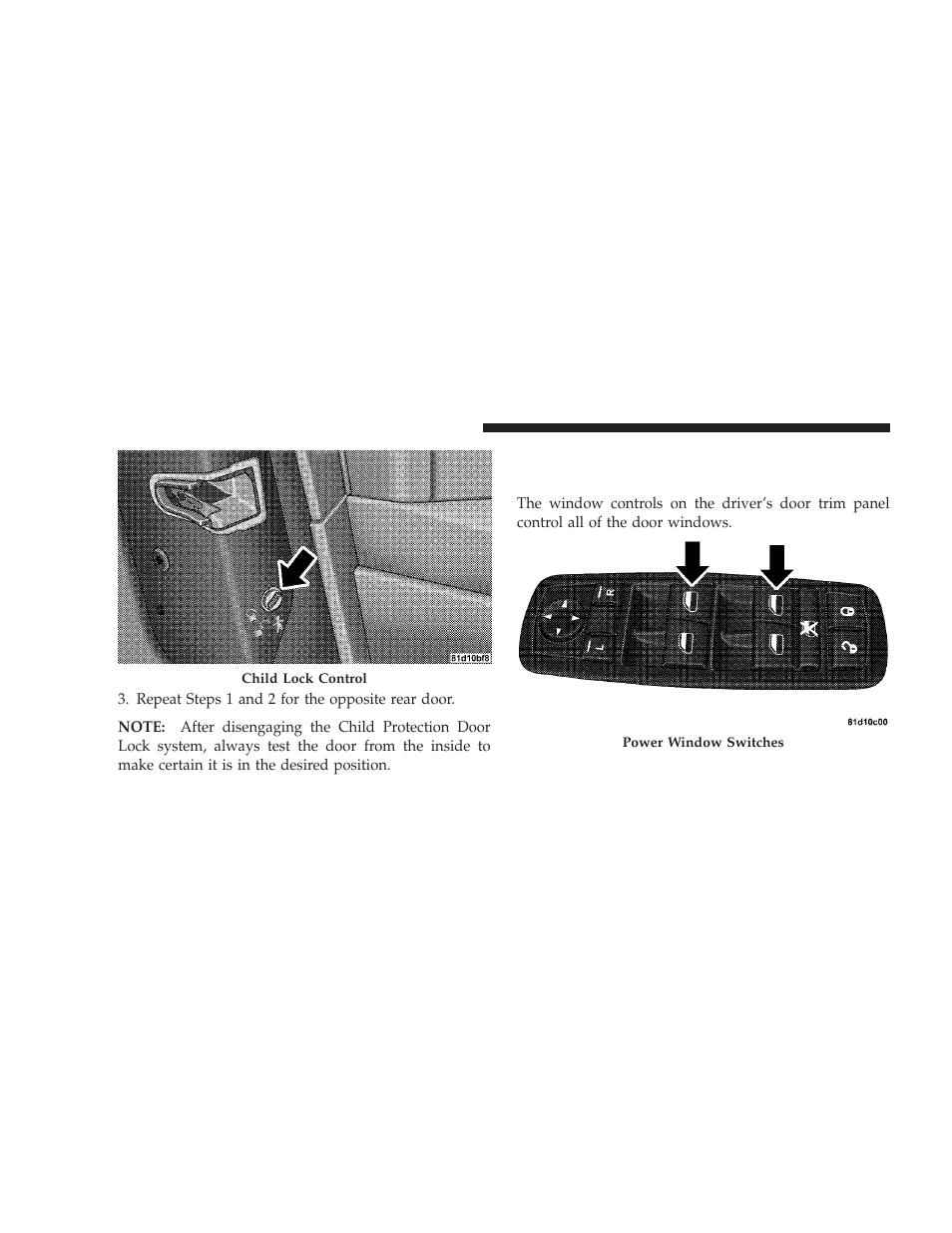 Windows, Power windows | Dodge 2009 Journey User Manual | Page 36 / 523