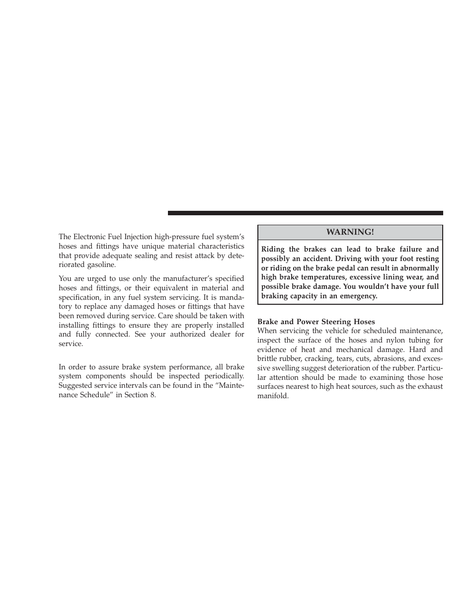 Fuel system, Brake system | Dodge 2009 Journey User Manual | Page 448 / 523