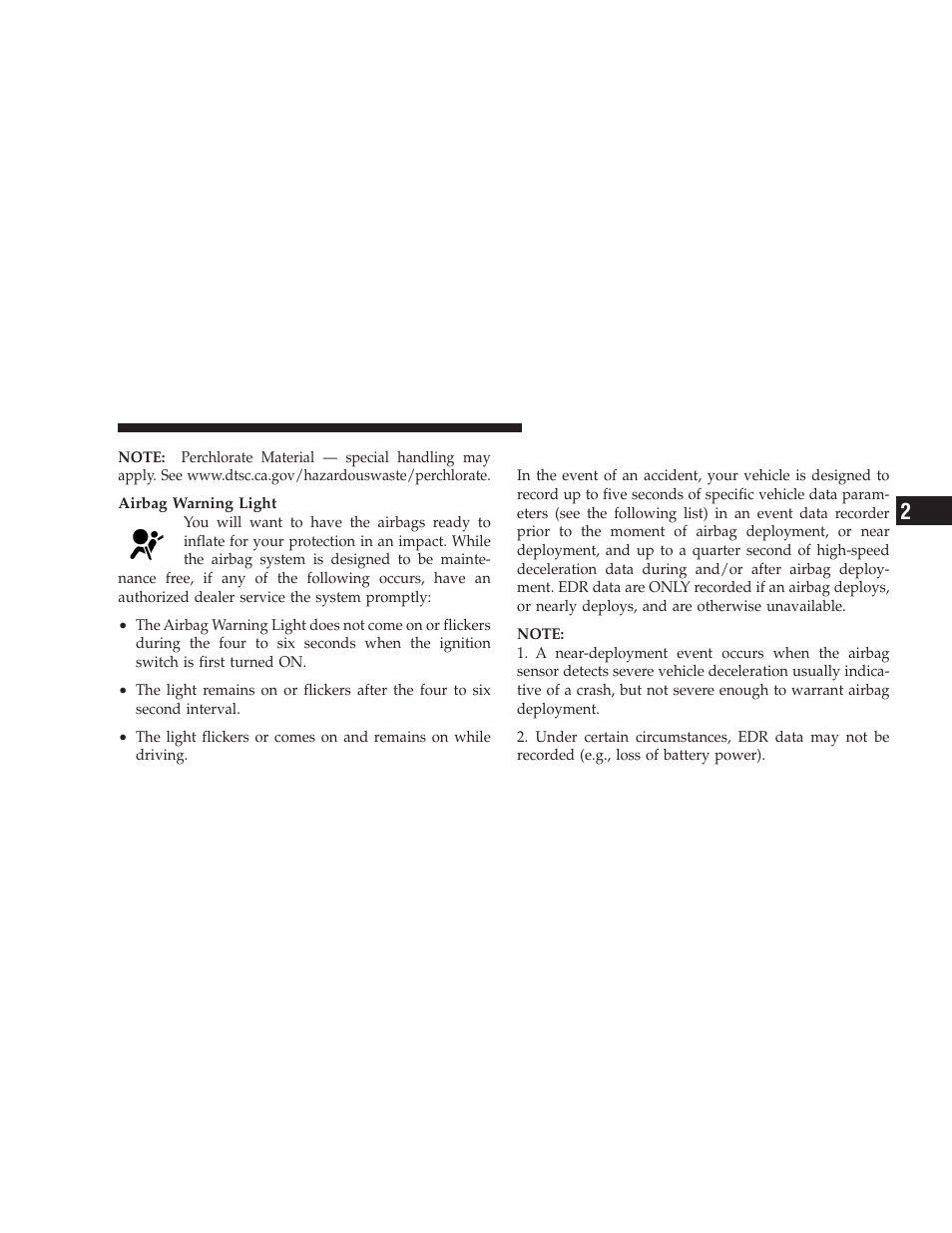 Event data recorder (edr) | Dodge 2009 Journey User Manual | Page 65 / 523