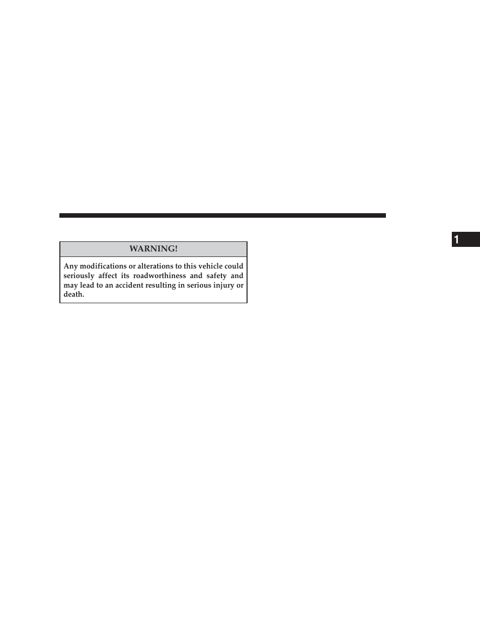 Vehicle modifications/alterations | Dodge 2009 Journey User Manual | Page 9 / 523