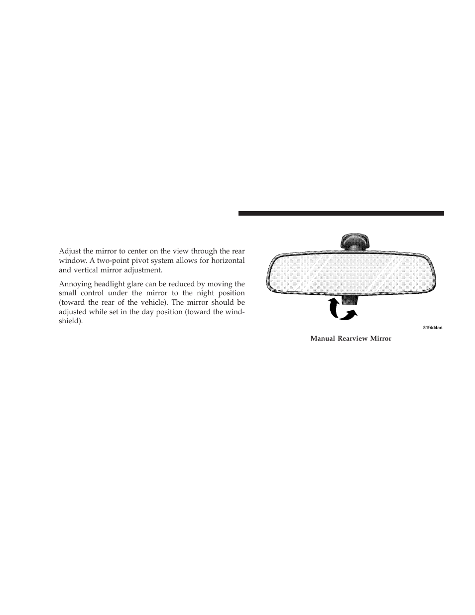 Mirrors, Inside day/night mirror | Dodge 2009 Journey User Manual | Page 90 / 523