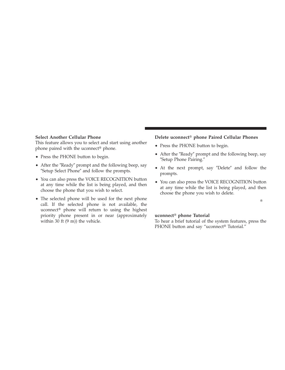 Things you should know about your uconnect phone, Things you should know about your, Uconnect | Phone | Dodge 2009 Charger User Manual | Page 110 / 484