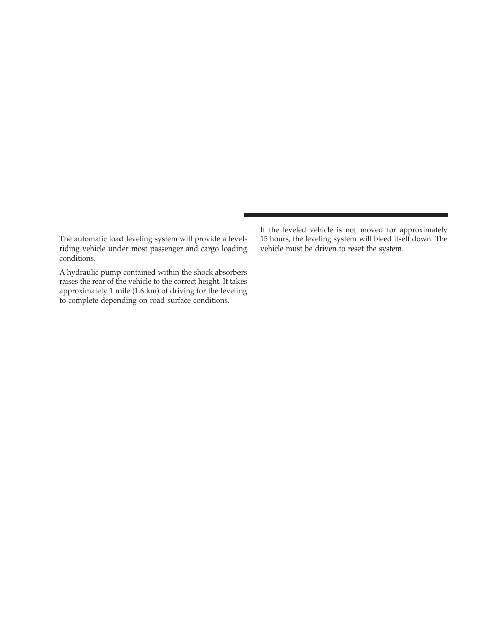 Load leveling system - if equipped, Load leveling system — if equipped | Dodge 2009 Charger User Manual | Page 166 / 484
