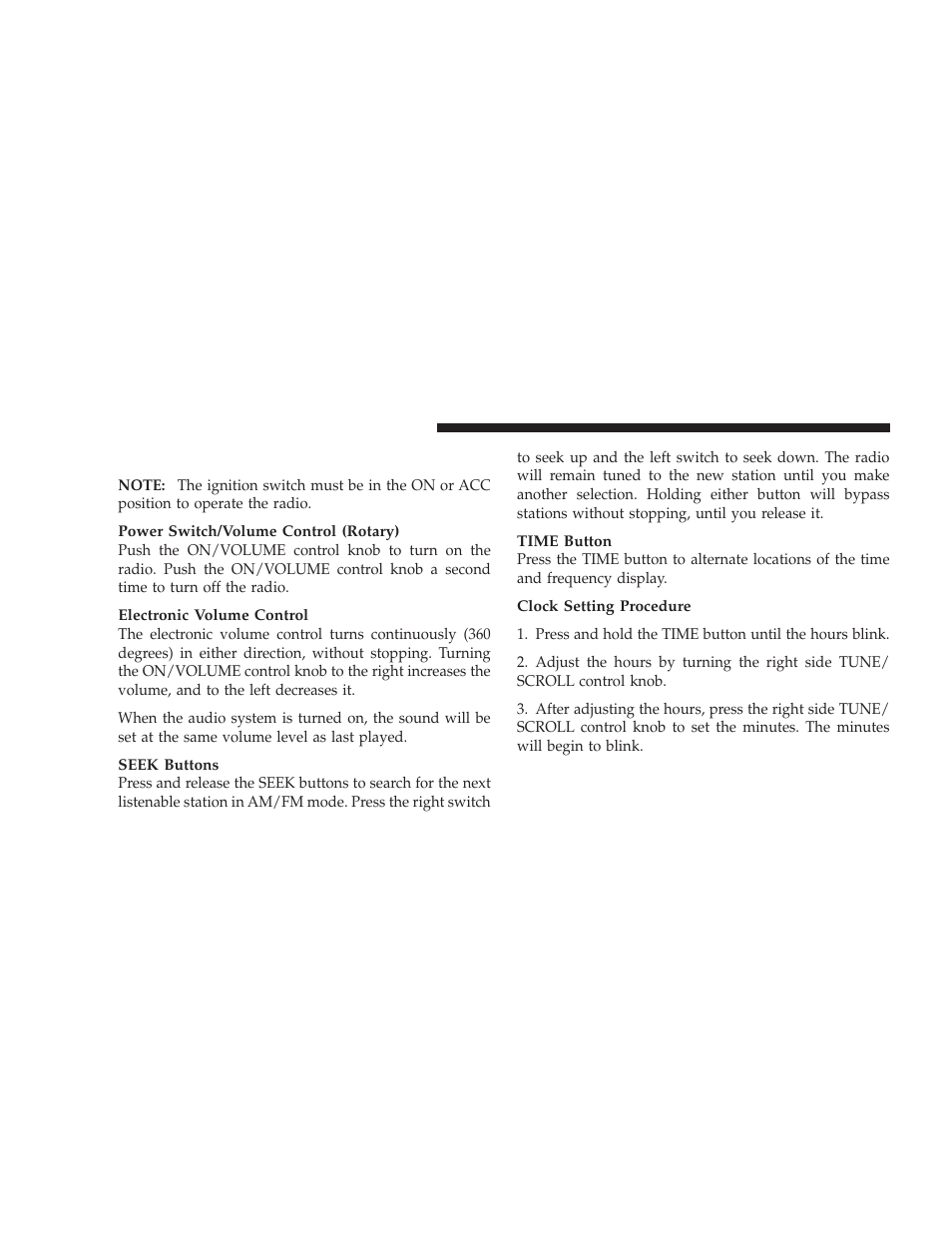 Operating instructions - radio mode, Operating instructions — radio mode | Dodge 2009 Charger User Manual | Page 218 / 484