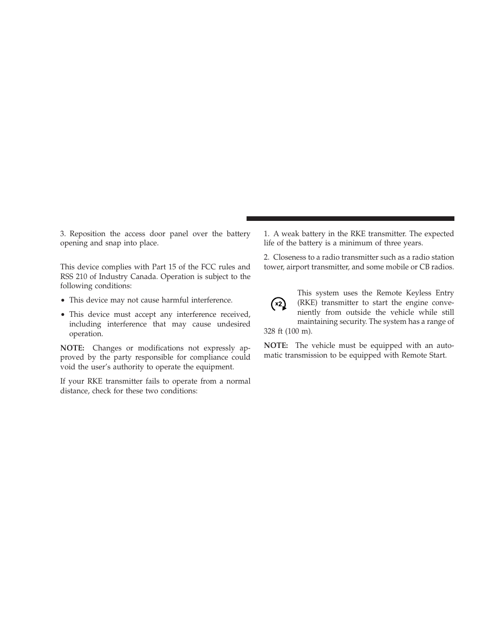 General information, Remote starting system - if equipped, Remote starting system — if equipped | Dodge 2009 Charger User Manual | Page 28 / 484