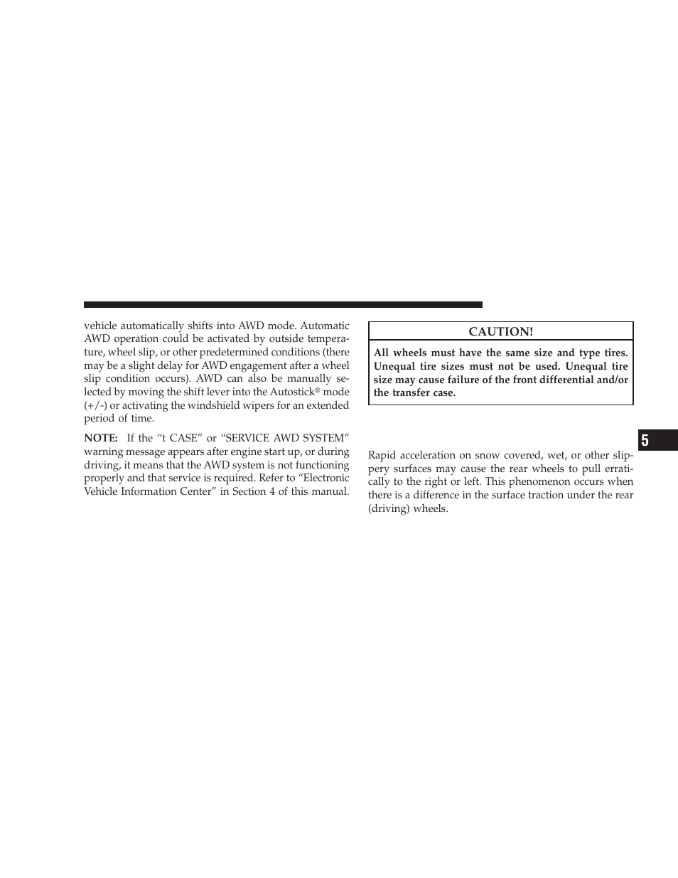 Driving on slippery surfaces, Acceleration | Dodge 2009 Charger User Manual | Page 289 / 484
