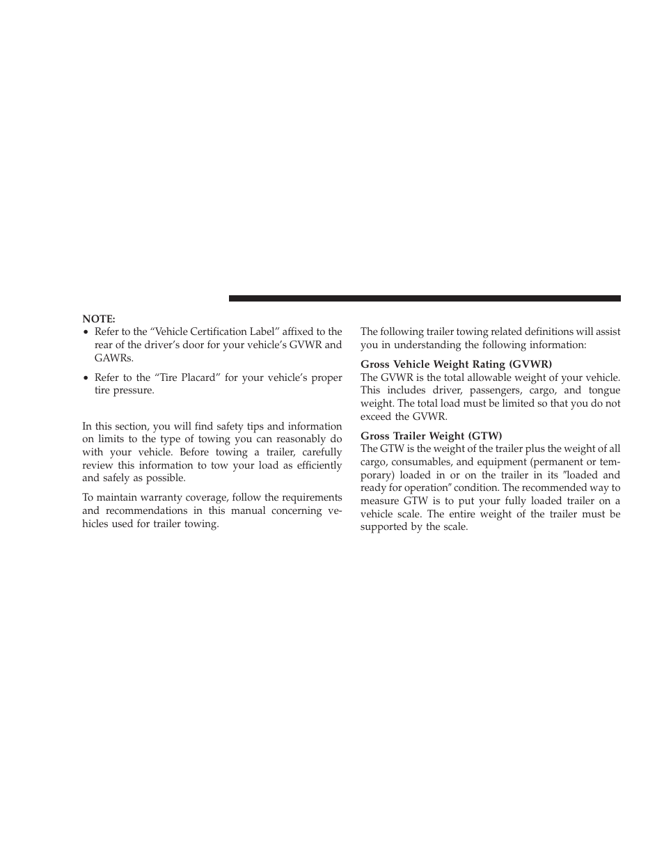 Trailer towing, Common towing definitions | Dodge 2009 Charger User Manual | Page 344 / 484