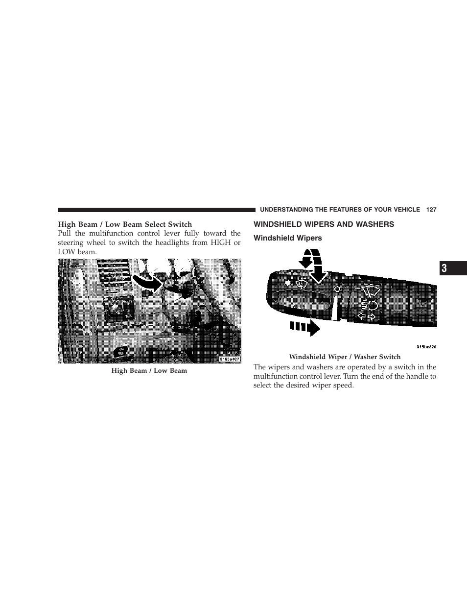 Windshield wipers and washers, Windshield wipers | Dodge 2007 Ram Chassis Cab User Manual | Page 127 / 532