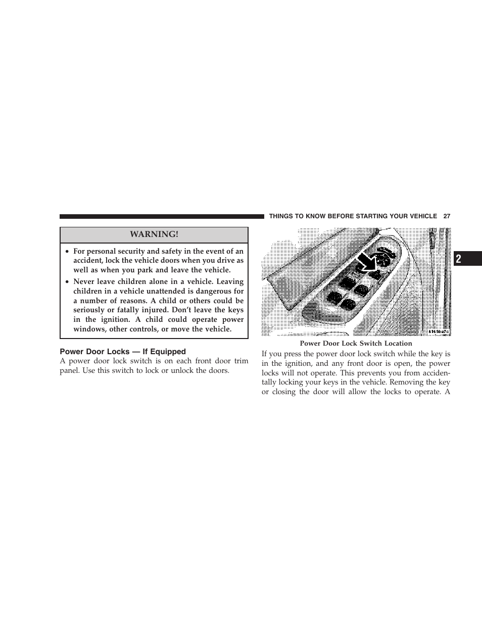 Power door locks — if equipped | Dodge 2007 Ram Chassis Cab User Manual | Page 27 / 532