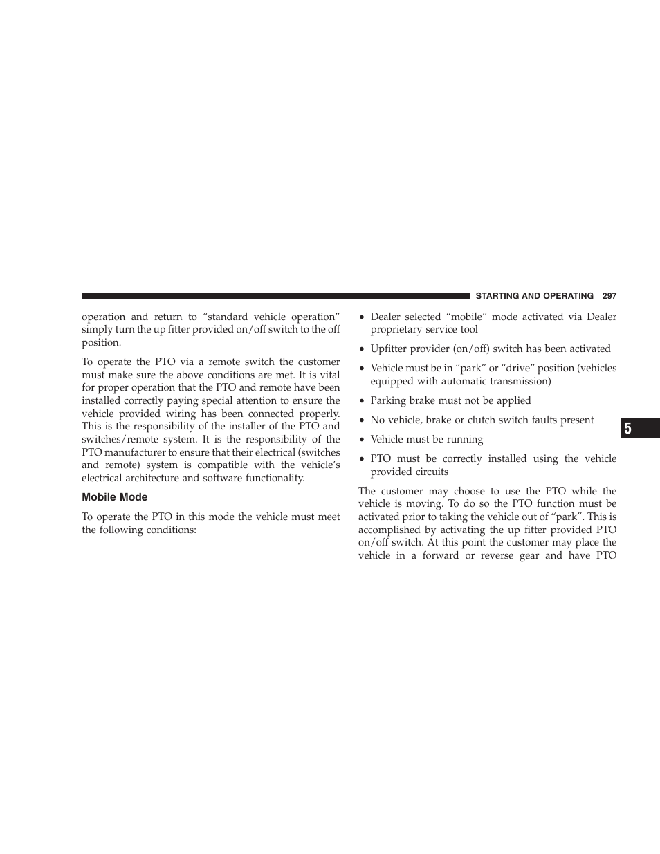 Mobile mode | Dodge 2007 Ram Chassis Cab User Manual | Page 297 / 532