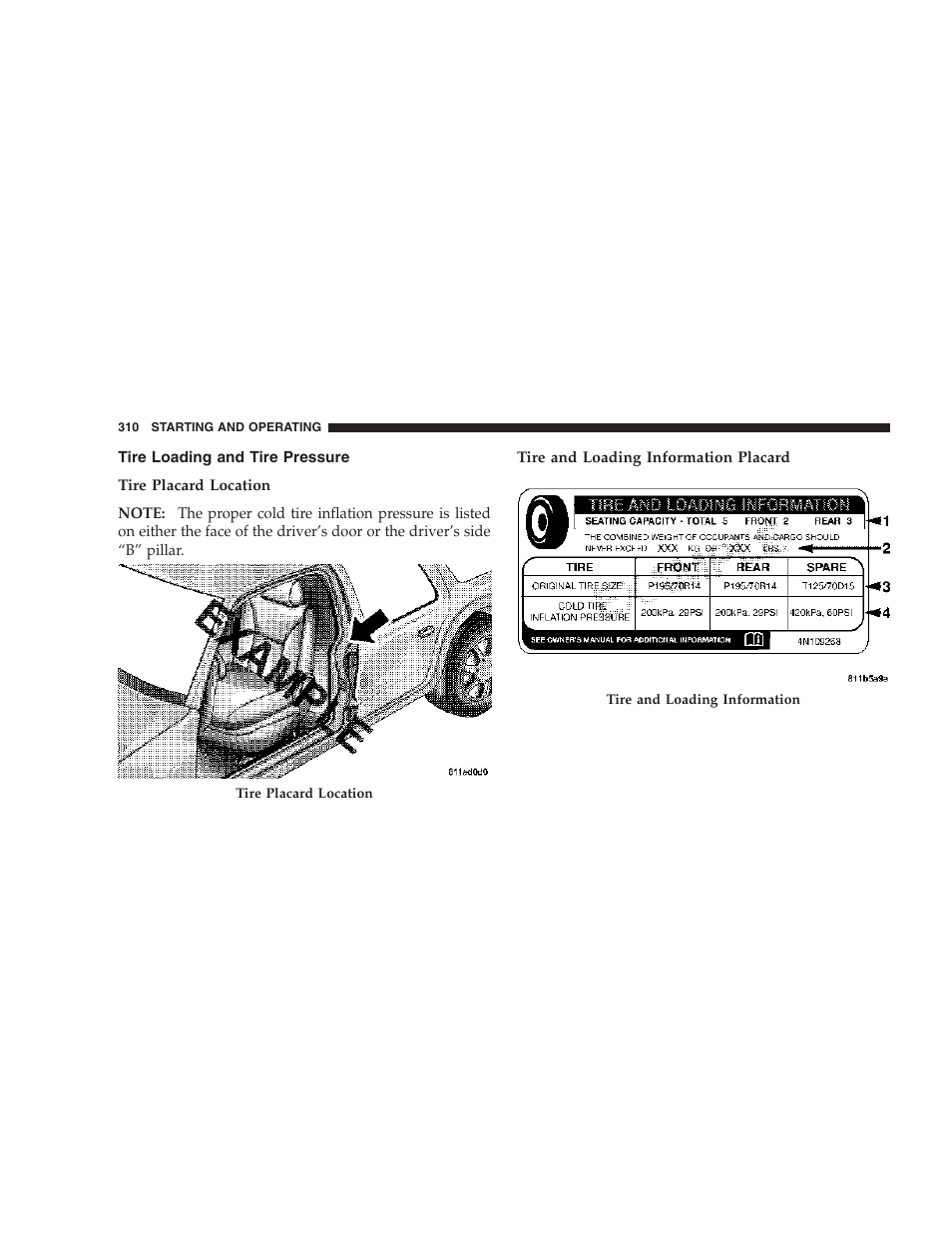 Tire loading and tire pressure | Dodge 2007 Ram Chassis Cab User Manual | Page 310 / 532