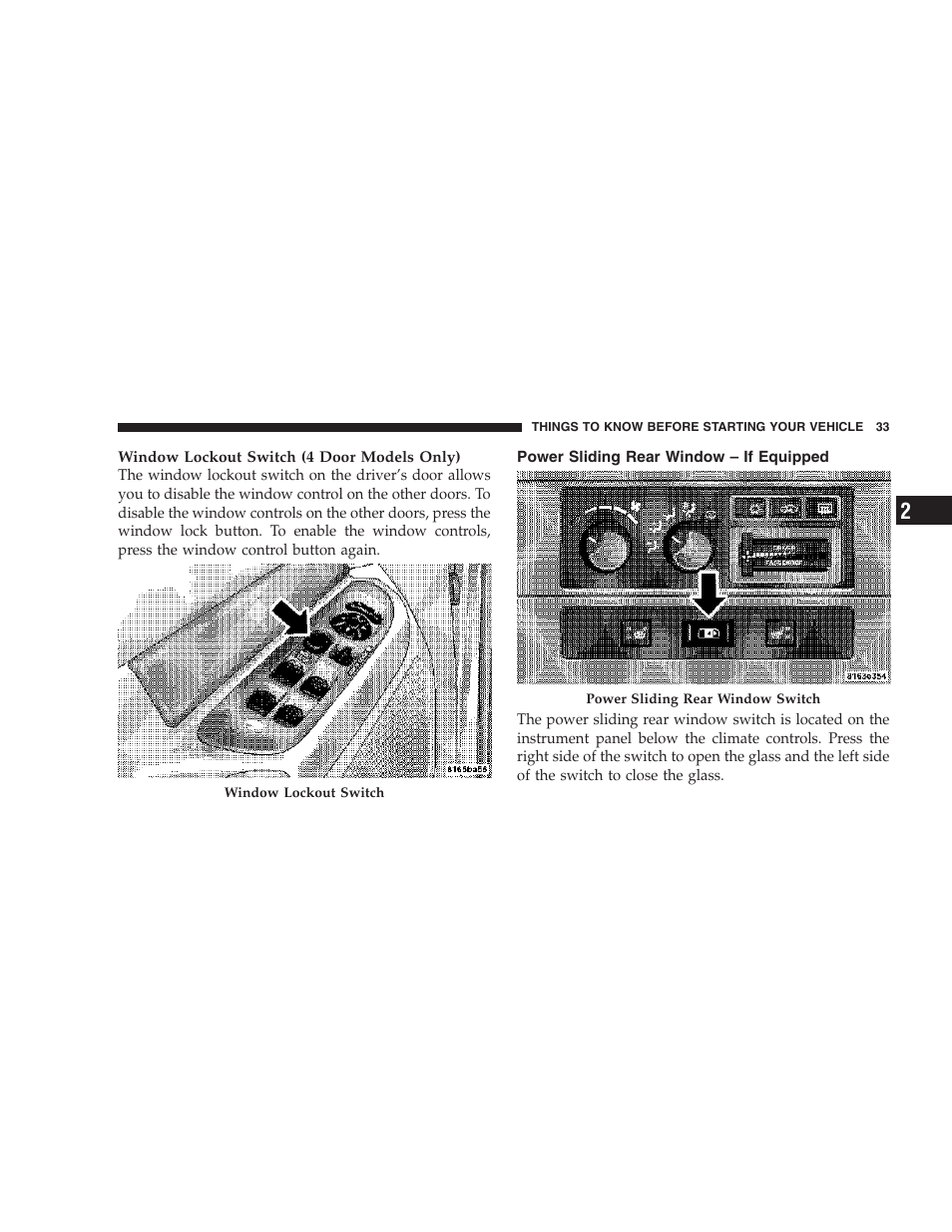 Power sliding rear window – if equipped | Dodge 2007 Ram Chassis Cab User Manual | Page 33 / 532