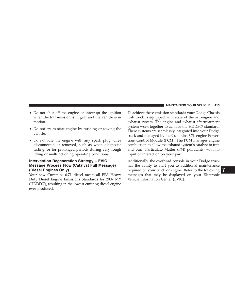 Intervention regeneration strategy – evic | Dodge 2007 Ram Chassis Cab User Manual | Page 415 / 532